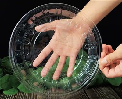 Prozorna okrogla škatla za sadje brez pokrova